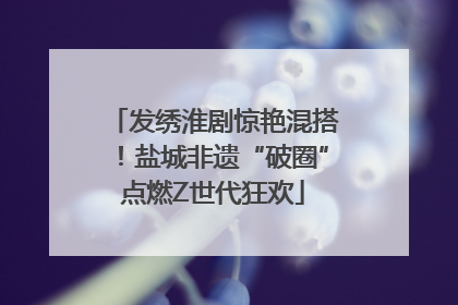 发绣淮剧惊艳混搭！盐城非遗“破圈”点燃Z世代狂欢