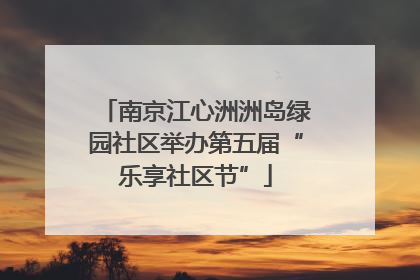 南京江心洲洲岛绿园社区举办第五届“乐享社区节”