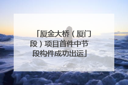 厦金大桥（厦门段）项目首件中节段构件成功出运