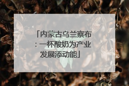 内蒙古乌兰察布：一杯酸奶为产业发展添动能