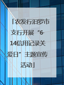 农发行汨罗市支行开展“6·14信用记录关爱日”主题宣传活动