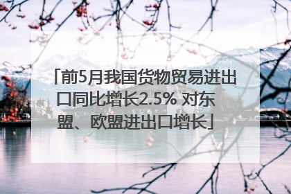 前5月我国货物贸易进出口同比增长2.5% 对东盟、欧盟进出口增长