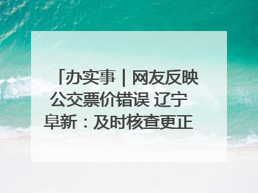 办实事｜网友反映公交票价错误 辽宁阜新：及时核查更正 加强实时巡检
