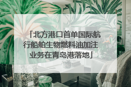 北方港口首单国际航行船舶生物燃料油加注业务在青岛港落地