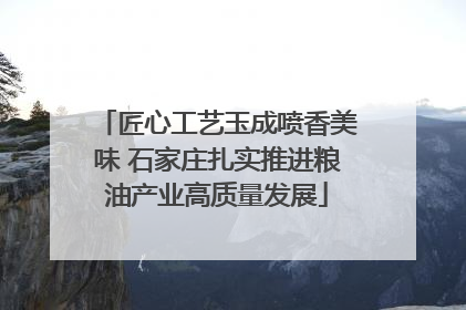 匠心工艺玉成喷香美味 石家庄扎实推进粮油产业高质量发展