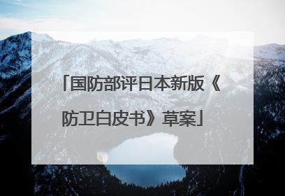国防部评日本新版《防卫白皮书》草案