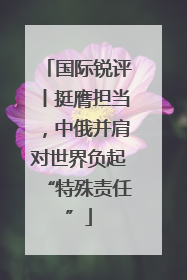 国际锐评丨挺膺担当，中俄并肩对世界负起“特殊责任”