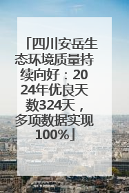 四川安岳生态环境质量持续向好：2024年优良天数324天，多项数据实现100%