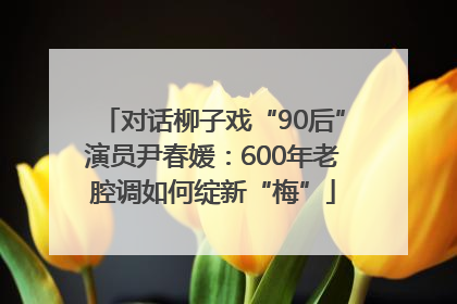 对话柳子戏“90后”演员尹春媛：600年老腔调如何绽新“梅”