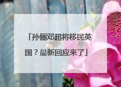 孙俪邓超将移民英国？最新回应来了