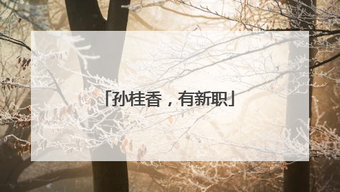 孙桂香，有新职