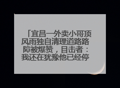 宜昌一外卖小哥顶风雨独自清理道路路障被爆赞，目击者：我还在犹豫他已经停车清障了
