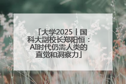 大学2025丨国科大副校长郑阳恒：AI时代仍需人类的直觉和洞察力