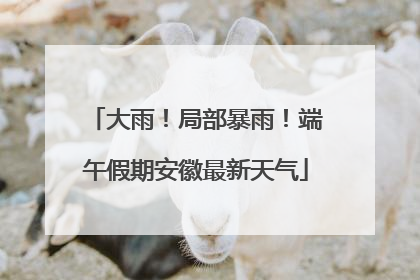 大雨！局部暴雨！端午假期安徽最新天气