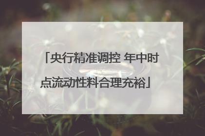 央行精准调控 年中时点流动性料合理充裕