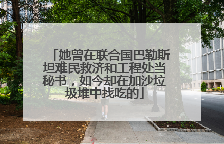 她曾在联合国巴勒斯坦难民救济和工程处当秘书，如今却在加沙垃圾堆中找吃的