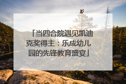 当四合院遇见凯迪克奖得主：乐成幼儿园的先锋教育盛宴