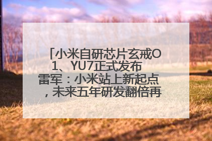 小米自研芯片玄戒O1、YU7正式发布 雷军：小米站上新起点，未来五年研发翻倍再投2000亿元