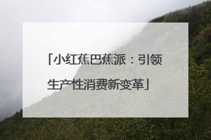 小红蕉巴蕉派：引领生产性消费新变革