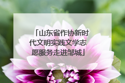 山东省作协新时代文明实践文学志愿服务走进邹城