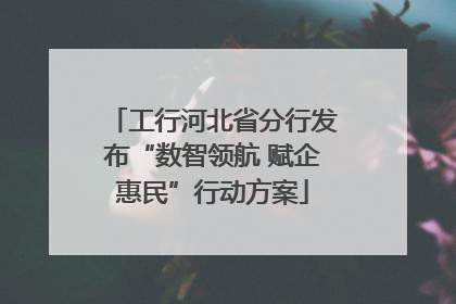工行河北省分行发布“数智领航 赋企惠民”行动方案