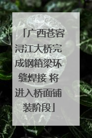 广西苍容浔江大桥完成钢箱梁环缝焊接 将进入桥面铺装阶段