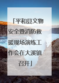 平和县文物安全暨消防救援现场演练工作会在大溪镇召开