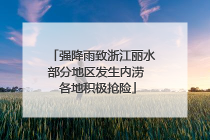 强降雨致浙江丽水部分地区发生内涝 各地积极抢险