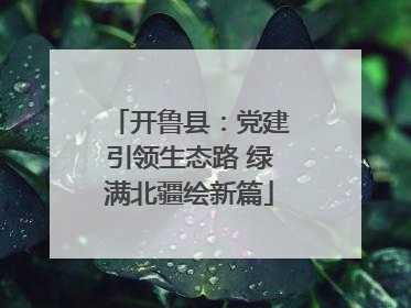 开鲁县：党建引领生态路 绿满北疆绘新篇