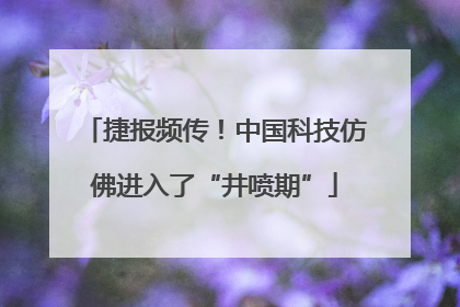 捷报频传！中国科技仿佛进入了“井喷期”