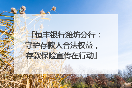 恒丰银行潍坊分行：守护存款人合法权益，存款保险宣传在行动