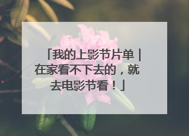 我的上影节片单｜在家看不下去的，就去电影节看！