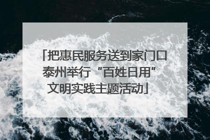 把惠民服务送到家门口 泰州举行“百姓日用”文明实践主题活动