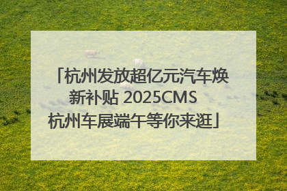 杭州发放超亿元汽车焕新补贴 2025CMS杭州车展端午等你来逛