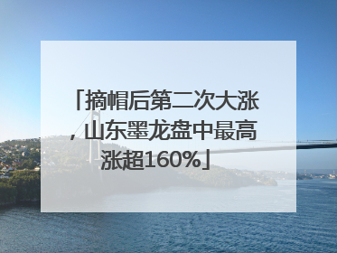 摘帽后第二次大涨，山东墨龙盘中最高涨超160%