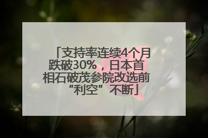 支持率连续4个月跌破30%，日本首相石破茂参院改选前“利空”不断