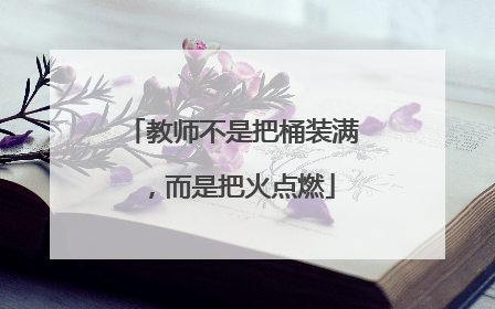 教师不是把桶装满，而是把火点燃