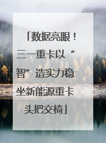 数据亮眼！三一重卡以“智”造实力稳坐新能源重卡头把交椅