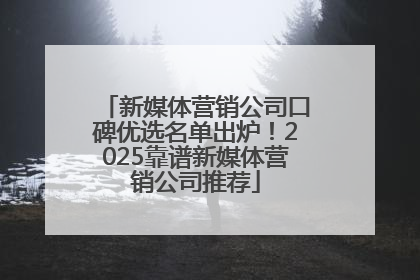 新媒体营销公司口碑优选名单出炉！2025靠谱新媒体营销公司推荐