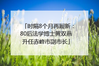 时隔8个月再履新：80后法学博士黄双燕升任赤峰市副市长