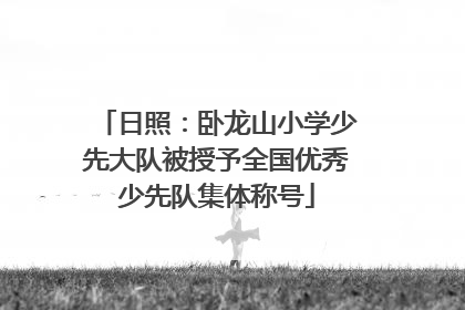 日照：卧龙山小学少先大队被授予全国优秀少先队集体称号
