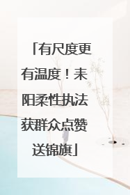 有尺度更有温度！耒阳柔性执法获群众点赞送锦旗