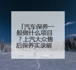 汽车保养一般做什么项目？上汽大众售后保养实录解答