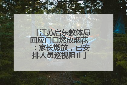 江苏启东教体局回应门口燃放烟花：家长燃放，已安排人员巡视阻止