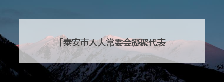 泰安市人大常委会凝聚代表力量赋能全过程人民民主