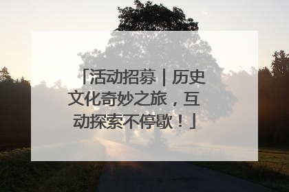 活动招募｜历史文化奇妙之旅，互动探索不停歇！