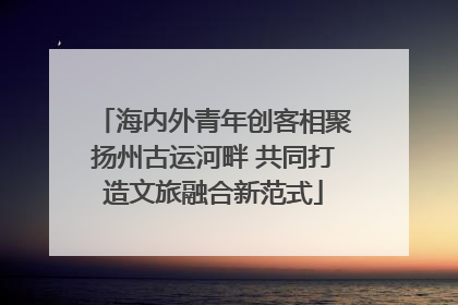 海内外青年创客相聚扬州古运河畔 共同打造文旅融合新范式