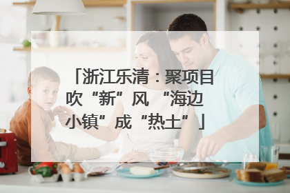 浙江乐清：聚项目吹“新”风 “海边小镇”成“热土”