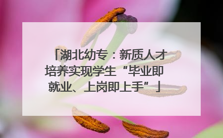 湖北幼专：新质人才培养实现学生“毕业即就业、上岗即上手”