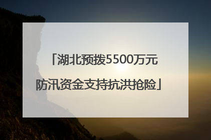 湖北预拨5500万元防汛资金支持抗洪抢险